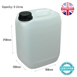 Plastic Jerry Can With Cap Clear 5 Litre